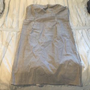 Gingham Strapless Dress